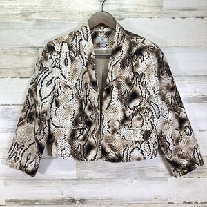 Worthington Snakeskin Print Blazer - Brown and Cream